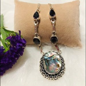 Abalone and Amethyst Necklace